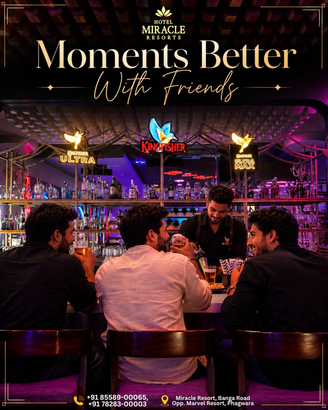 Nothing beats a fun-filled friends' get-together at Hotel Miracle! Laughter, memories, and amazing moments spent together make for an unforgettable experience. Can’t wait for the next adventure! 🥳✨ 

Visit us :- 📍Hotel Miracle Resorts, Opp. Marvel Resort, Banga Road,
(Phagwara)

Contact For Reservations :- 85589-00065, 78283-00003

#FriendshipGoals #HotelMiracle #GoodTimes #MemorableMoments #SquadGoals